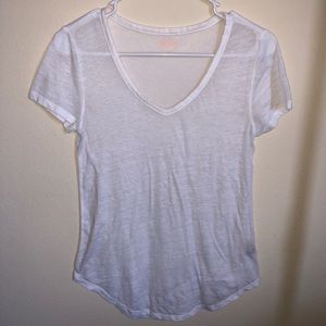 White V-Neck Top T-Shirt